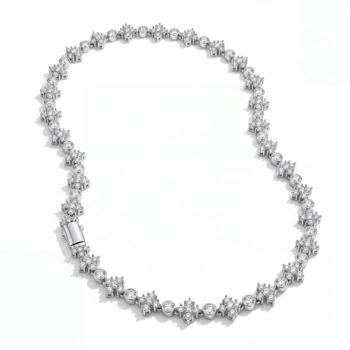 Star Iced Tennis Chain (Silver)