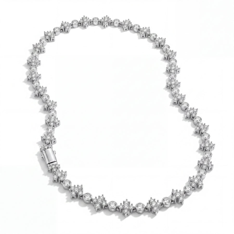 Star Iced Tennis Chain (Silver)
