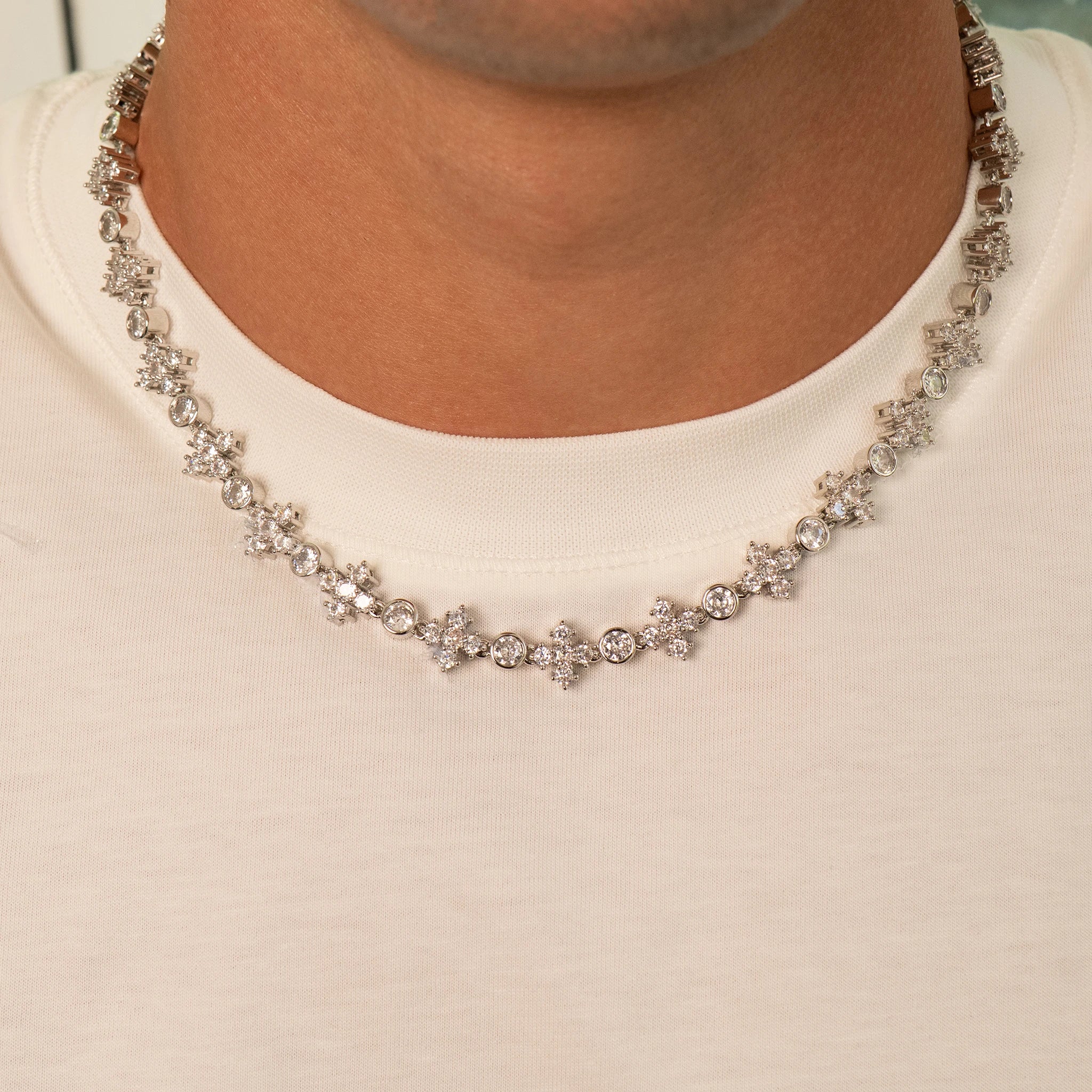Star Iced Tennis Set (Silver)