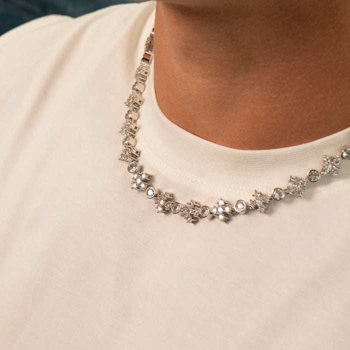 Star Iced Tennis Chain (Silver)