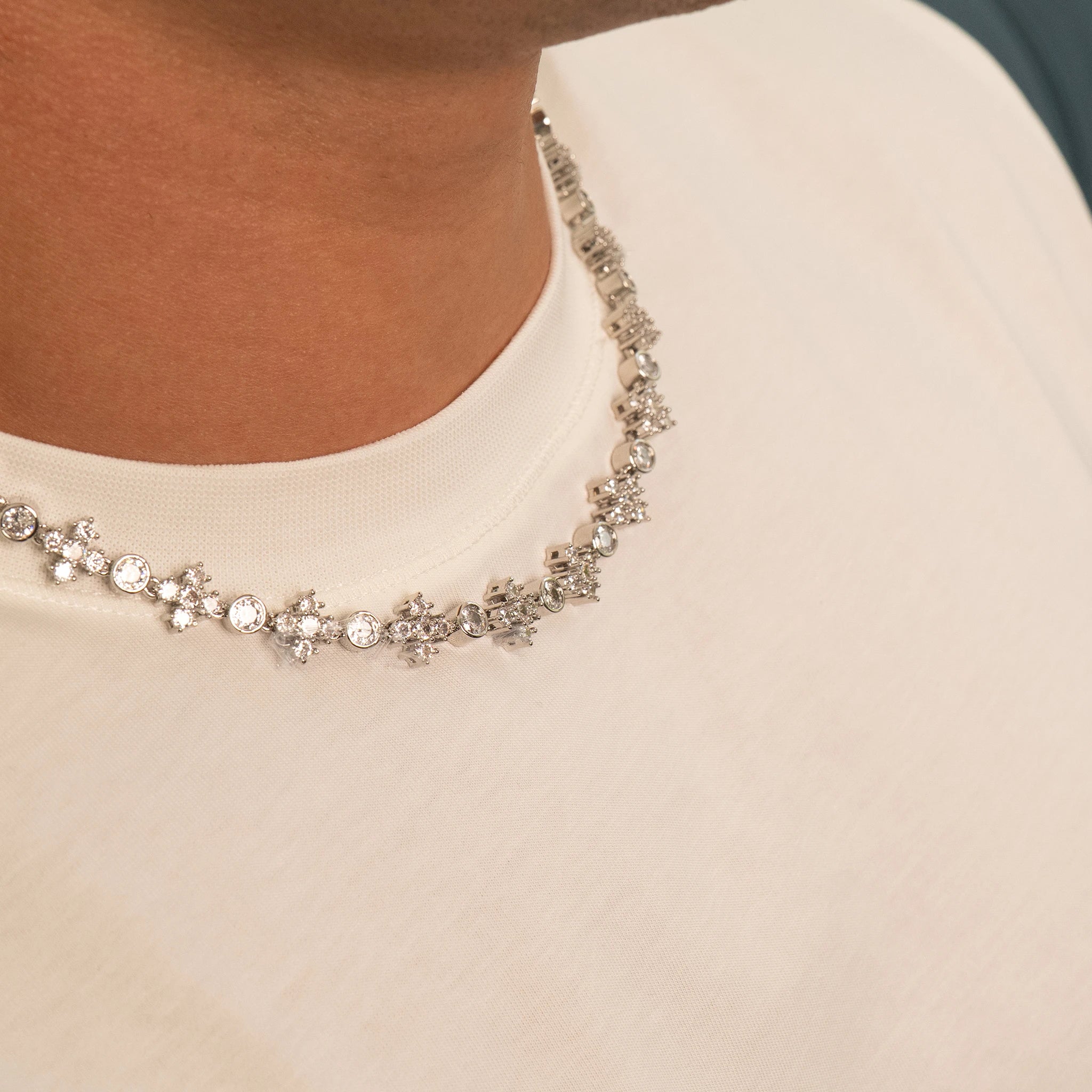 Star Iced Tennis Set (Silver)