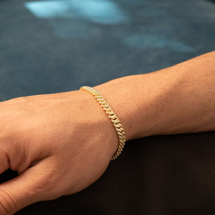 Micro Cuban Iced Bracelet (Gold)