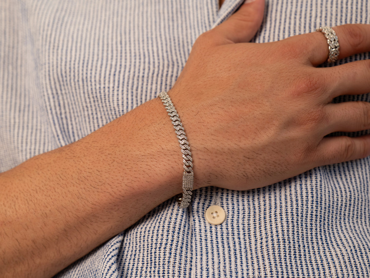 Micro Cuban Iced Bracelet (Silver)