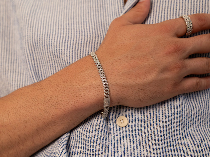 Micro Cuban Iced Bracelet (Silver)