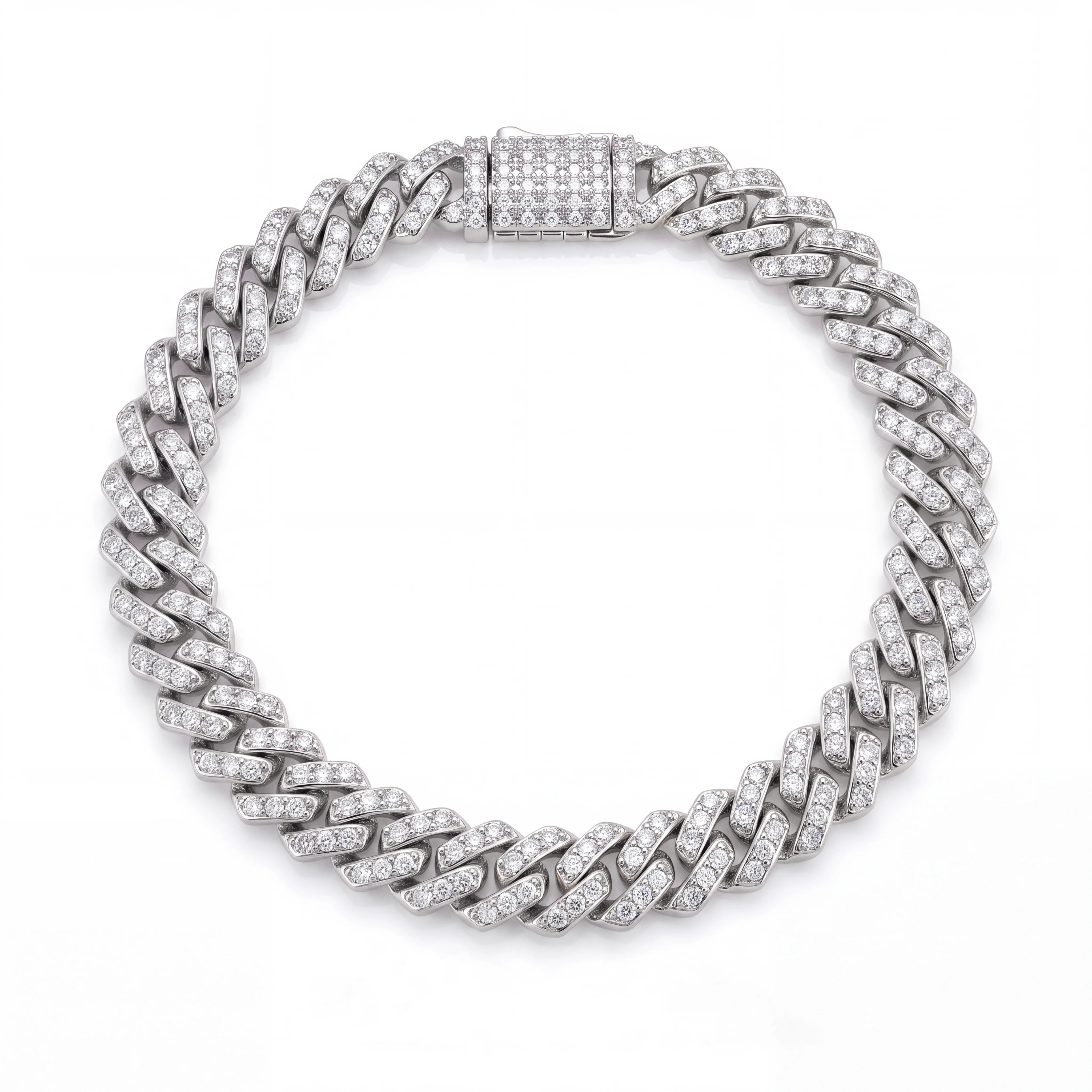 Micro Cuban Iced Bracelet (Silver)