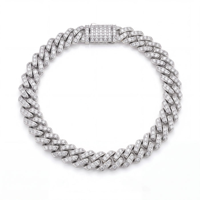 Micro Cuban Iced Bracelet (Silver)