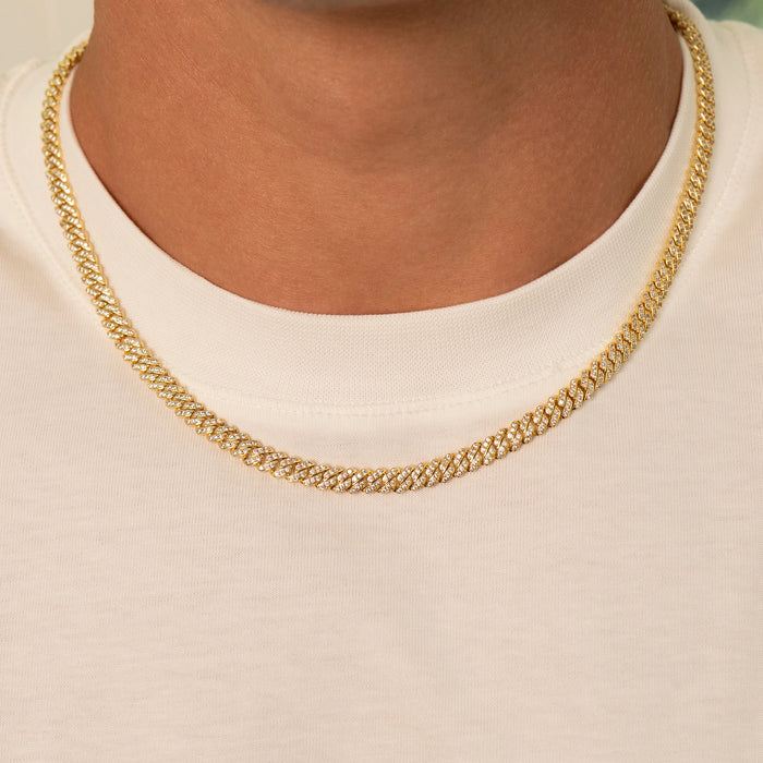 Micro Cuban Iced Chain (Gold)