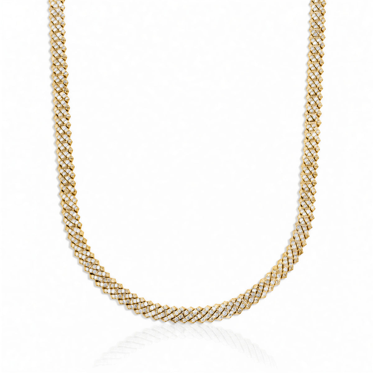 Micro Cuban Iced Chain (Gold)