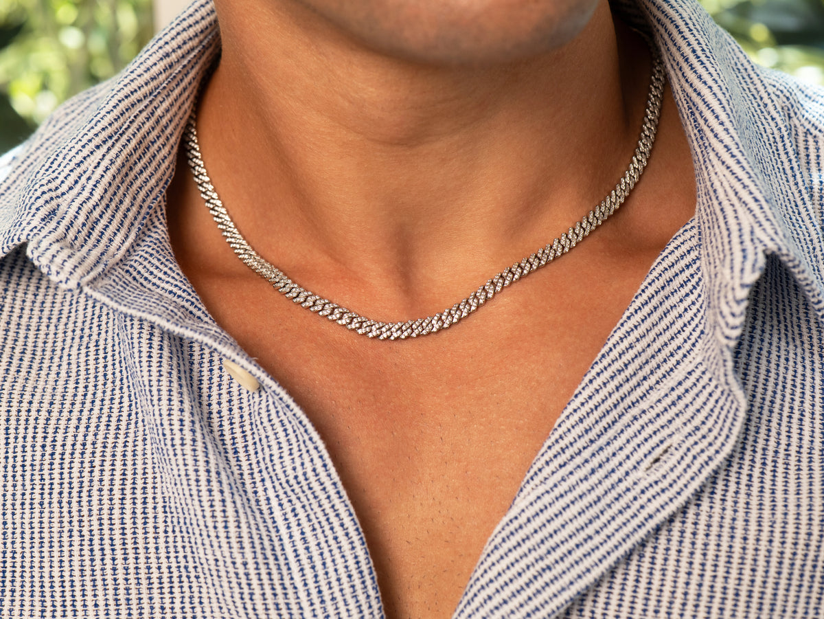 Micro Cuban Iced Chain (Silver)