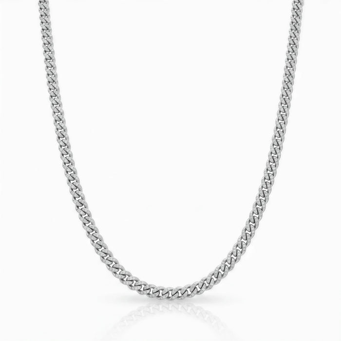 Micro Cuban Iced Chain (Silver)