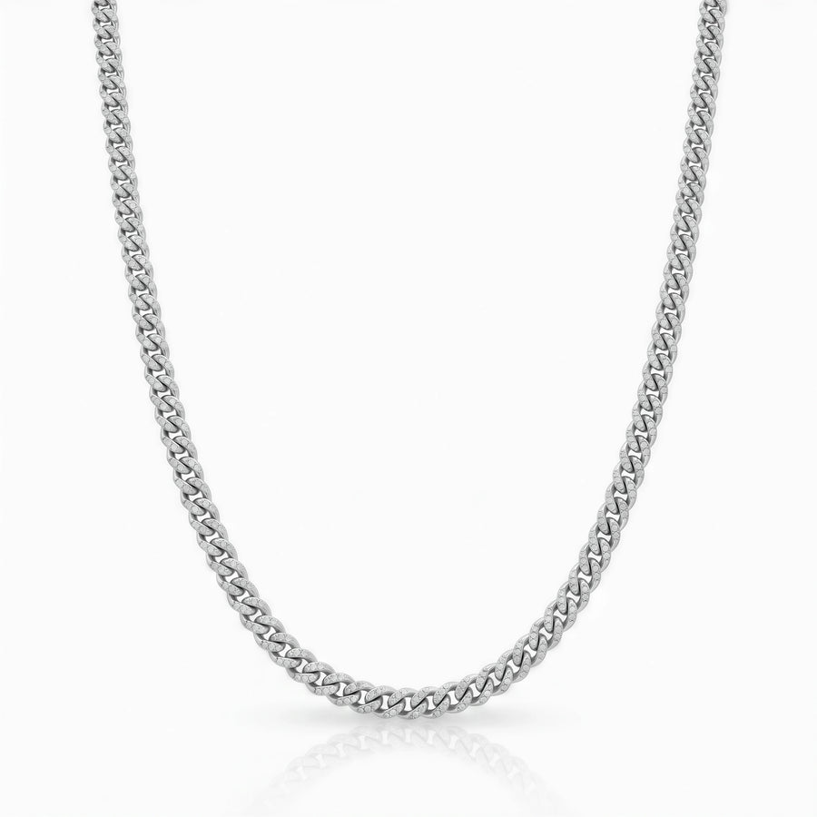 Micro Cuban Iced Chain (Silver)