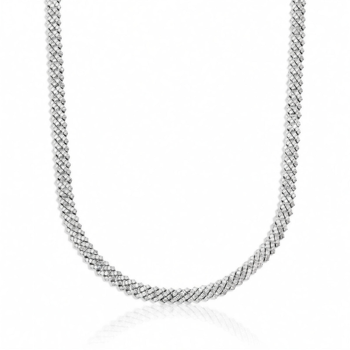 Micro Cuban Iced Chain (Silver)