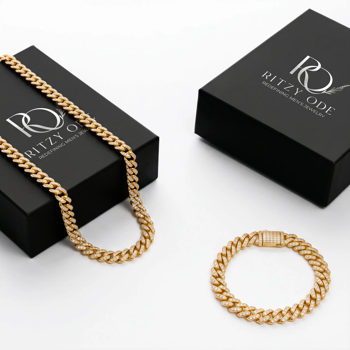 Micro Cuban Iced Set (Gold)