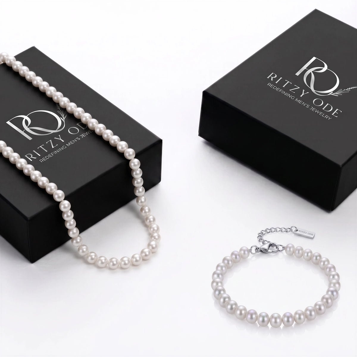 Natural Pearl Set (Silver)