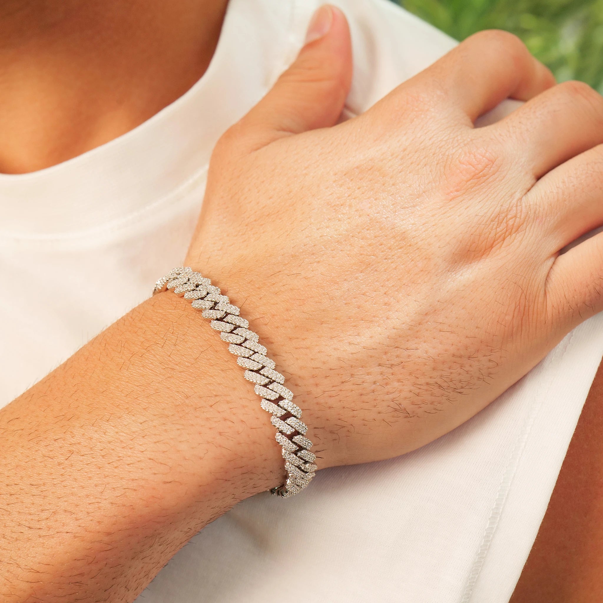 Prong Link Iced Cuban Set (Silver)