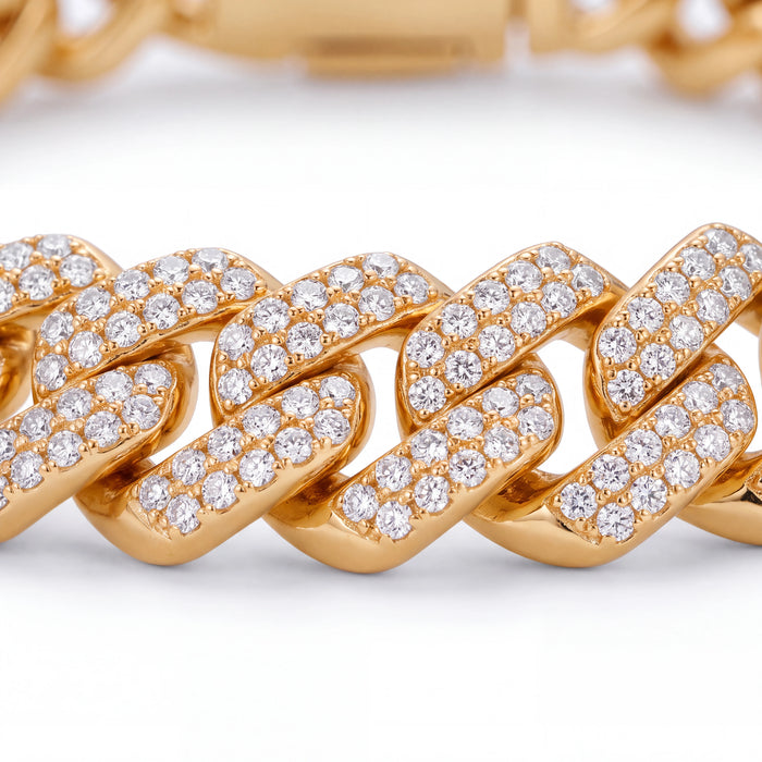 Prong Link Iced Cuban Bracelet (Gold)