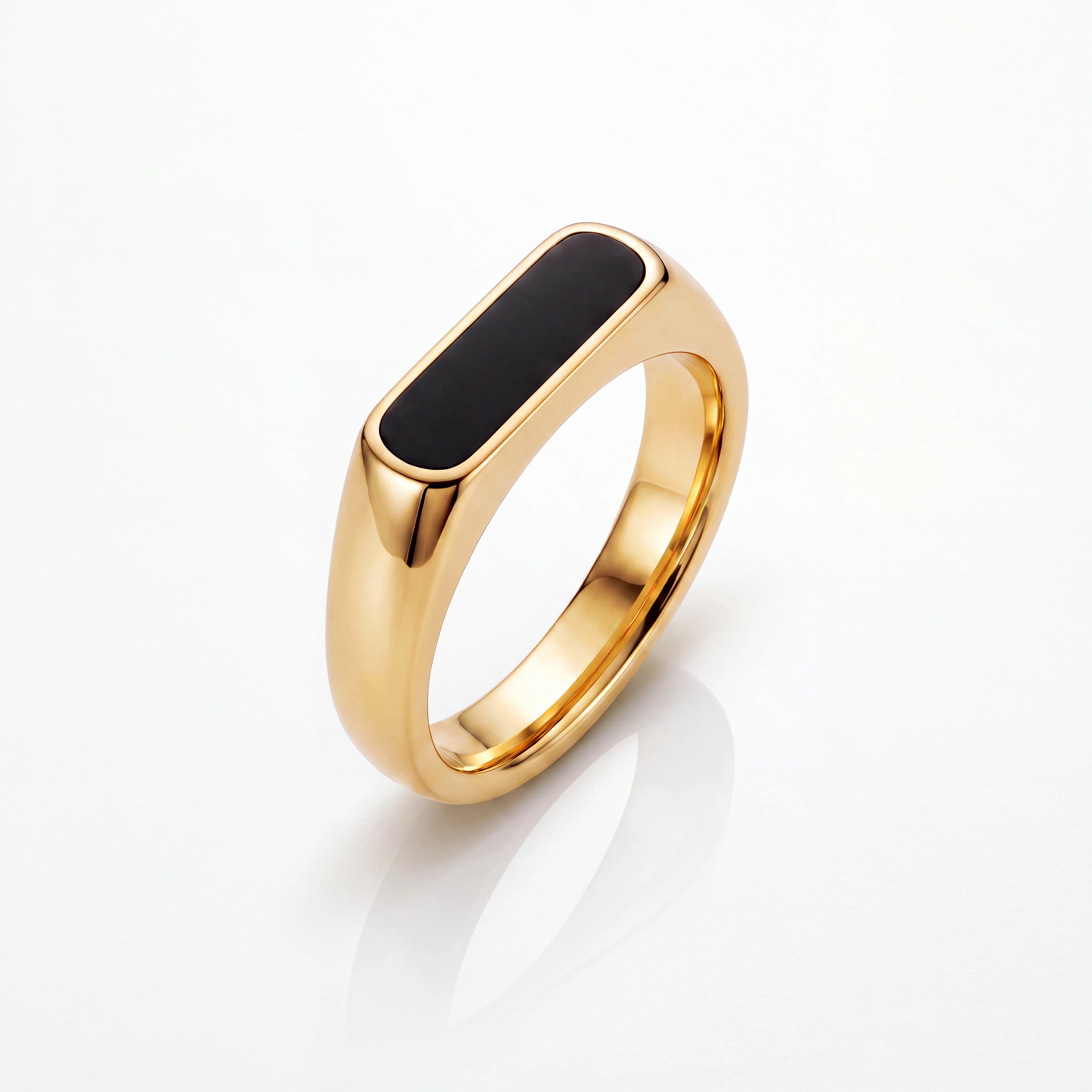 Rectangle Stone Signet Ring (Gold)