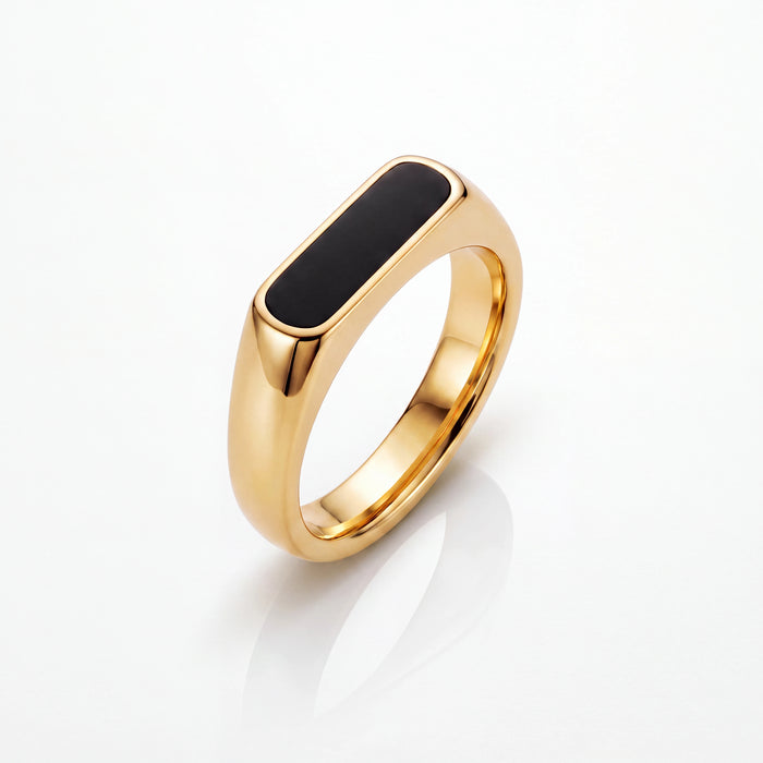 Rectangle Stone Signet Ring (Gold)