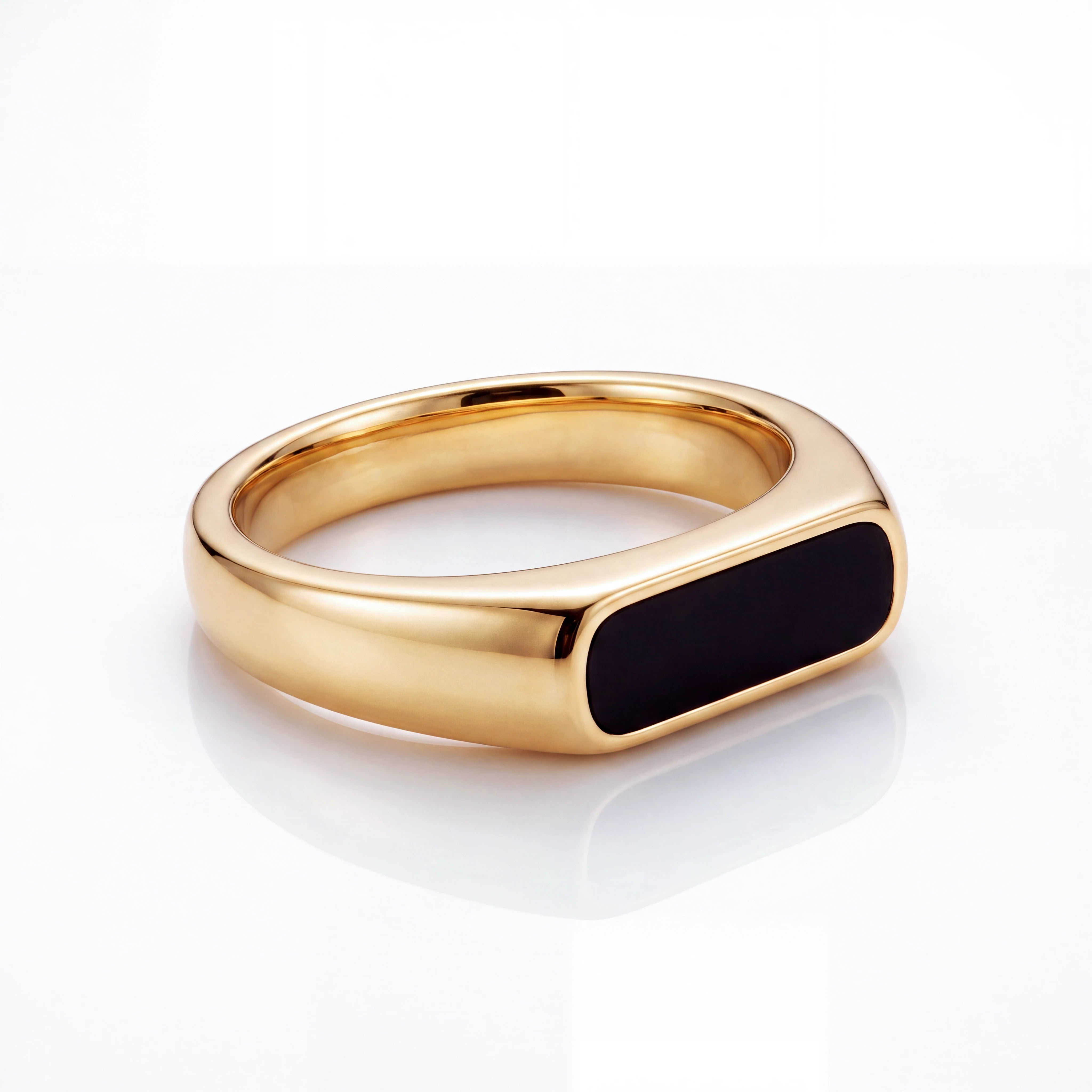 Rectangle Stone Signet Ring (Gold)