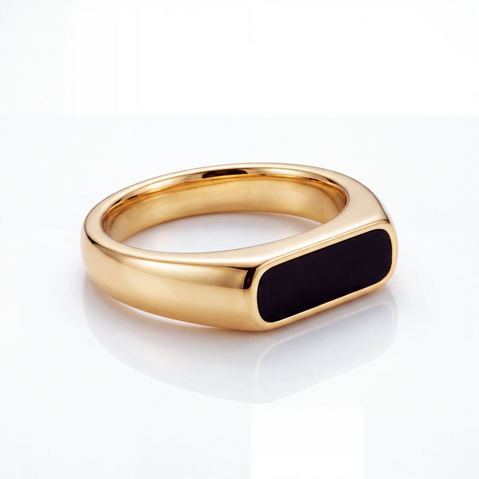 Rectangle Stone Signet Ring (Gold)