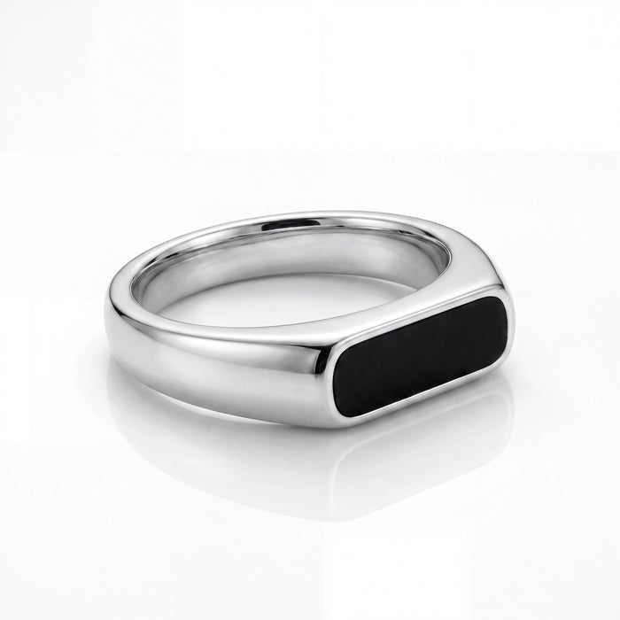 Rectangle Stone Signet Ring (Silver)
