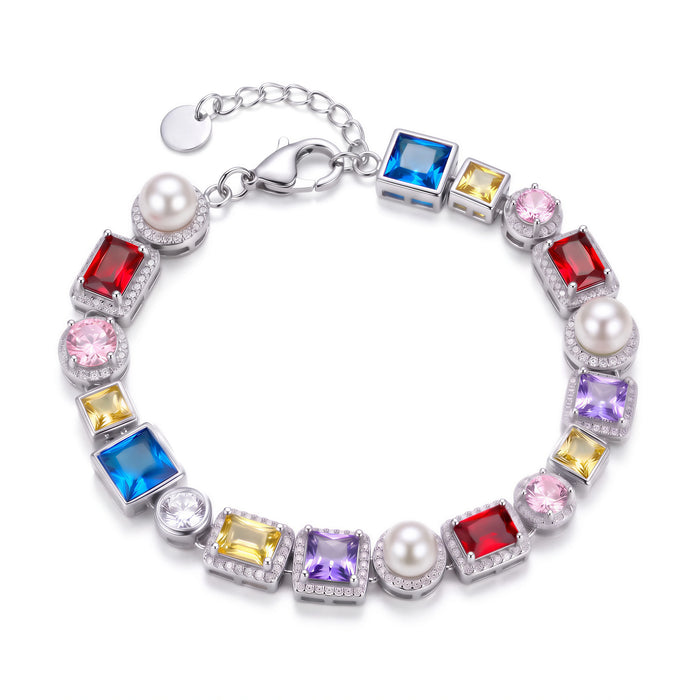 Sapphire Gemstone Bracelet (Silver)