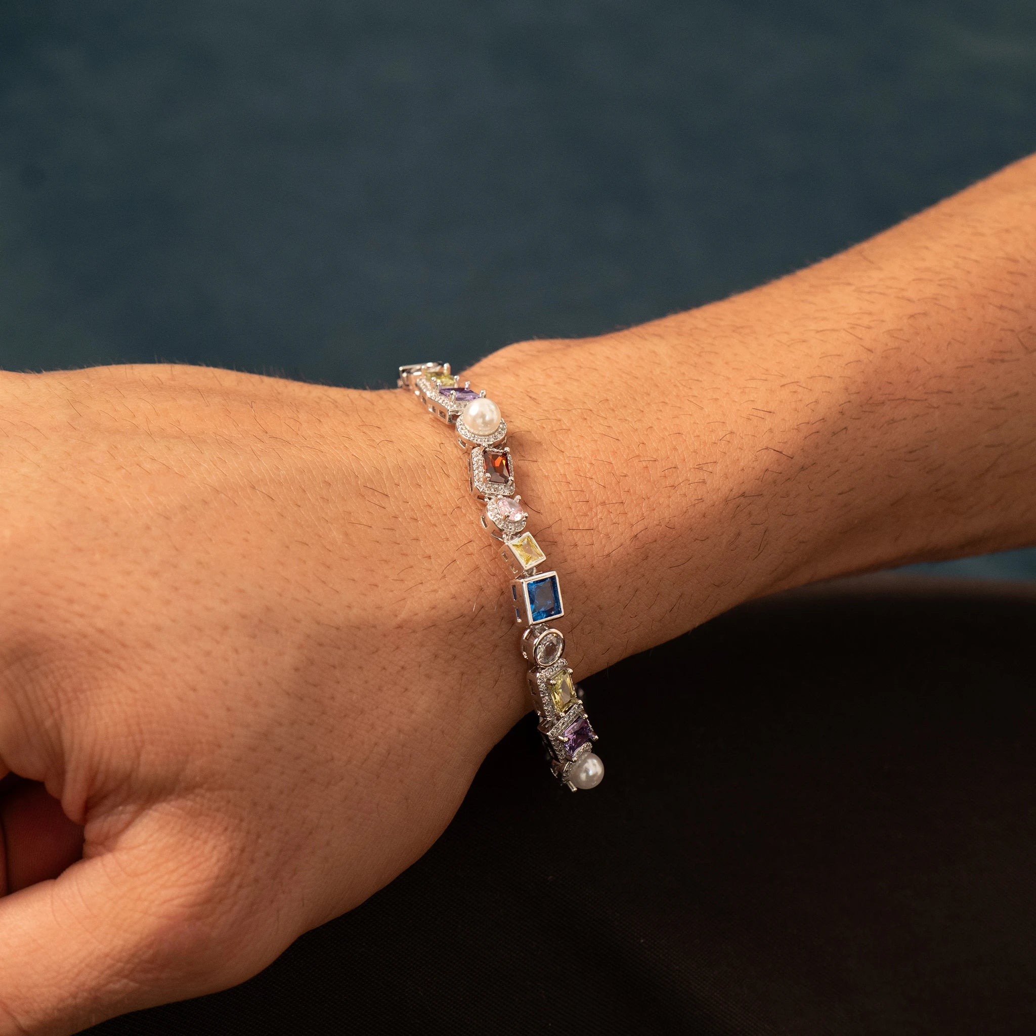 Sapphire Gemstone Bracelet (Silver)