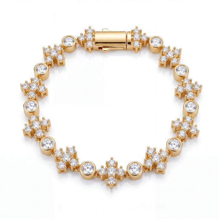 Star Iced Tennis Bracelet (Gold)