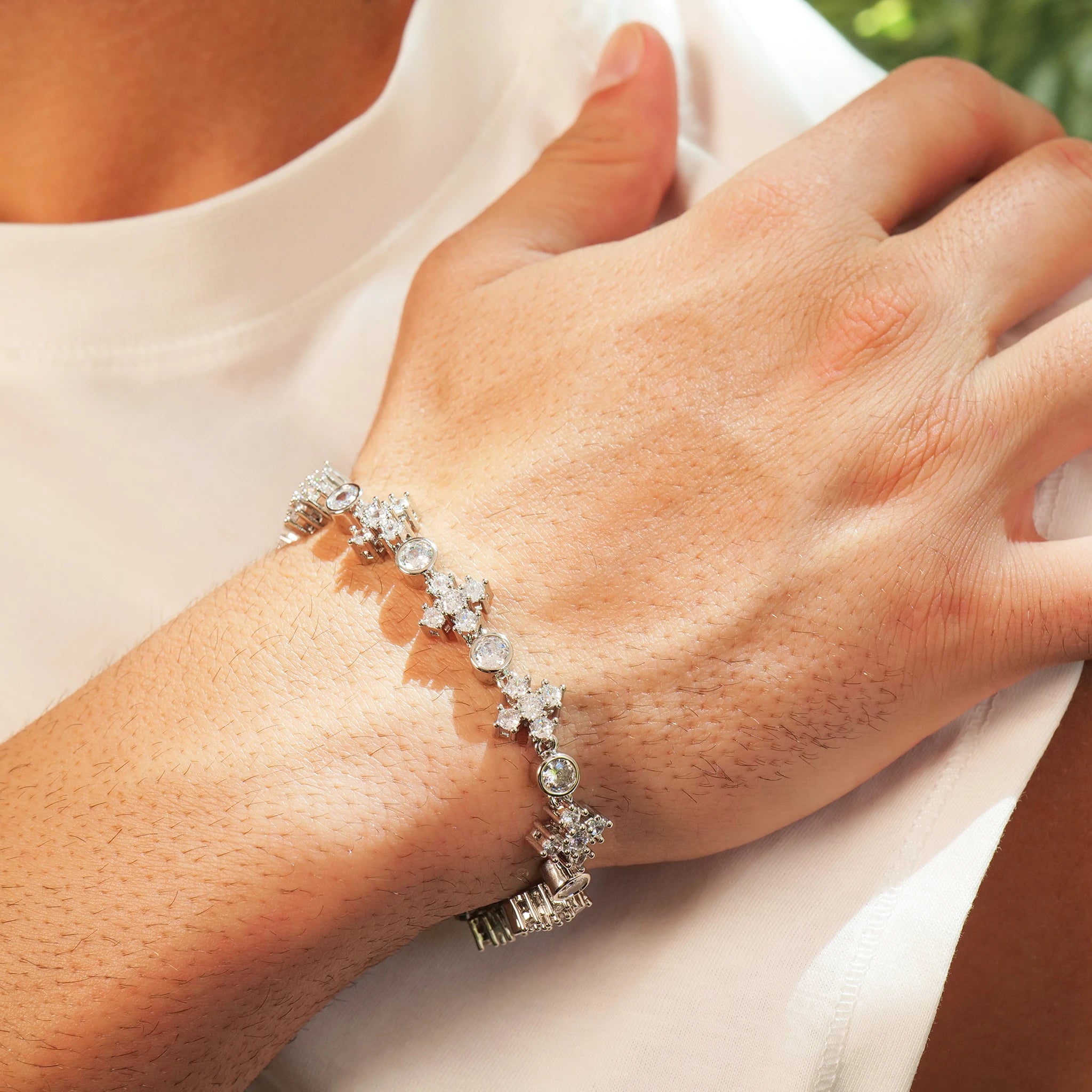 Star Iced Tennis Set (Silver)