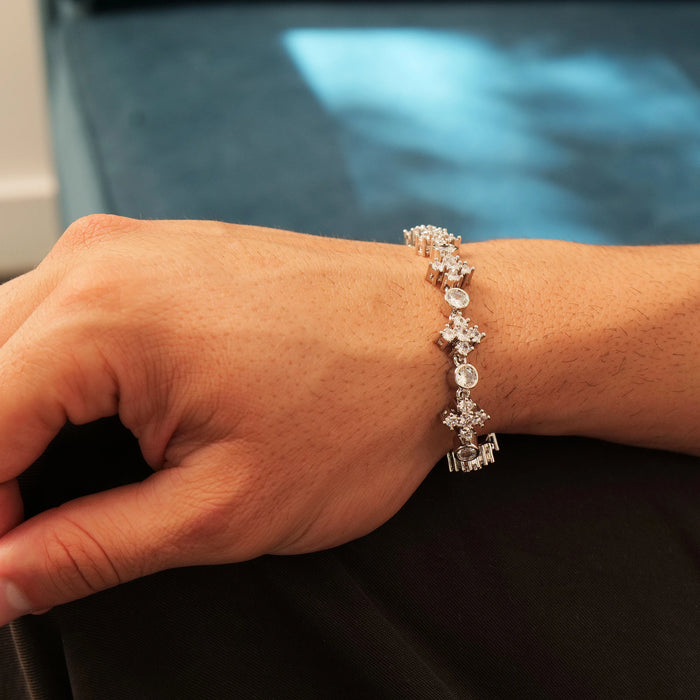 Star Iced Tennis Bracelet (Silver)