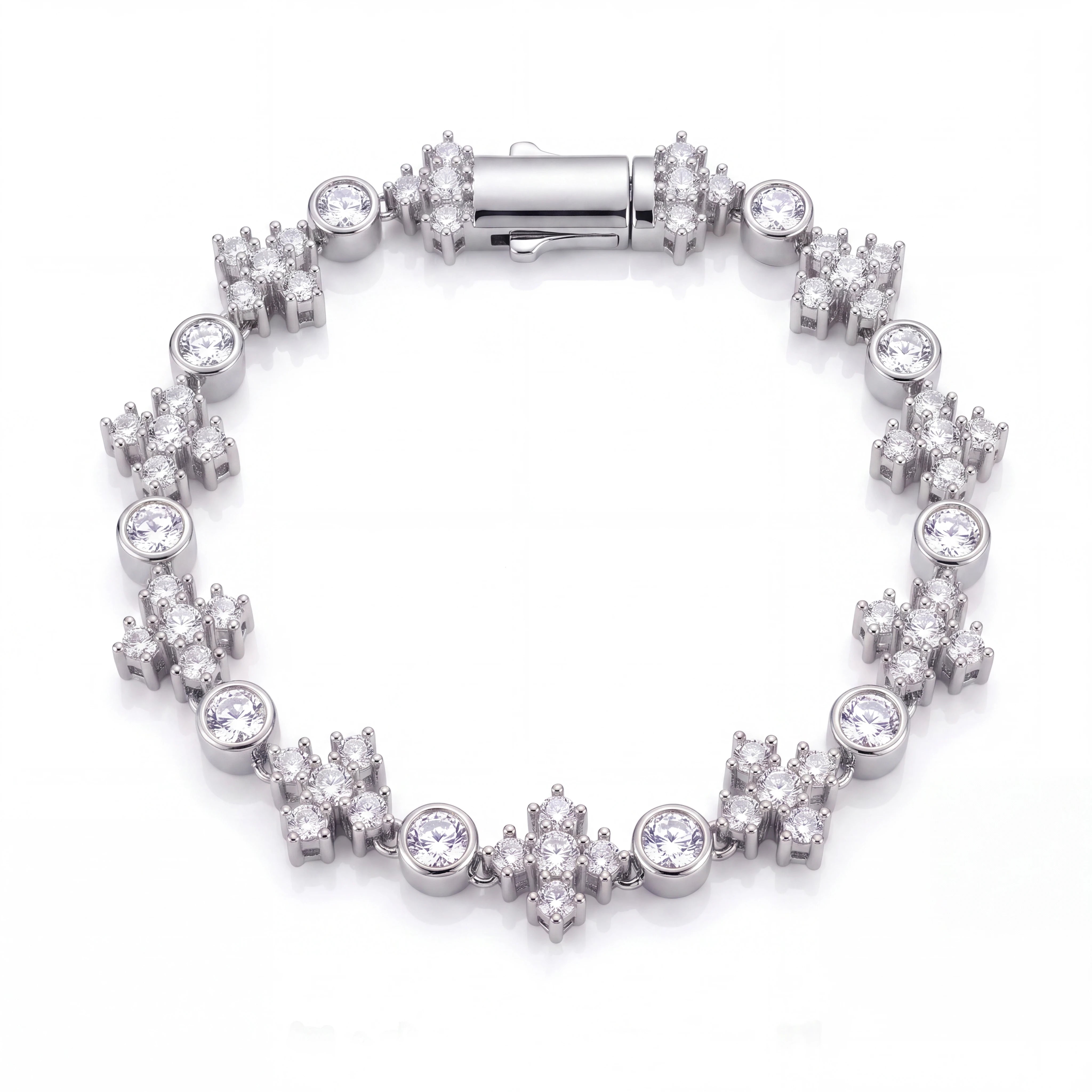 Star Iced Tennis Bracelet (Silver)