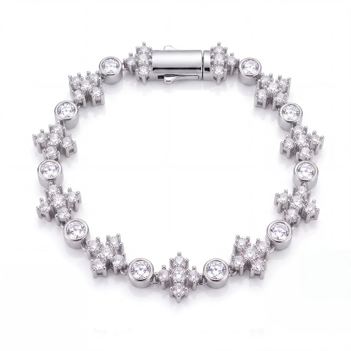 Star Iced Tennis Bracelet (Silver)