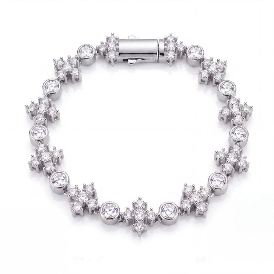 Star Iced Tennis Bracelet (Silver)