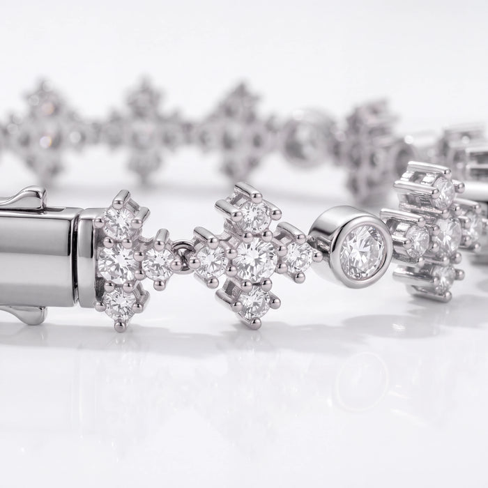 Star Iced Tennis Bracelet (Silver)