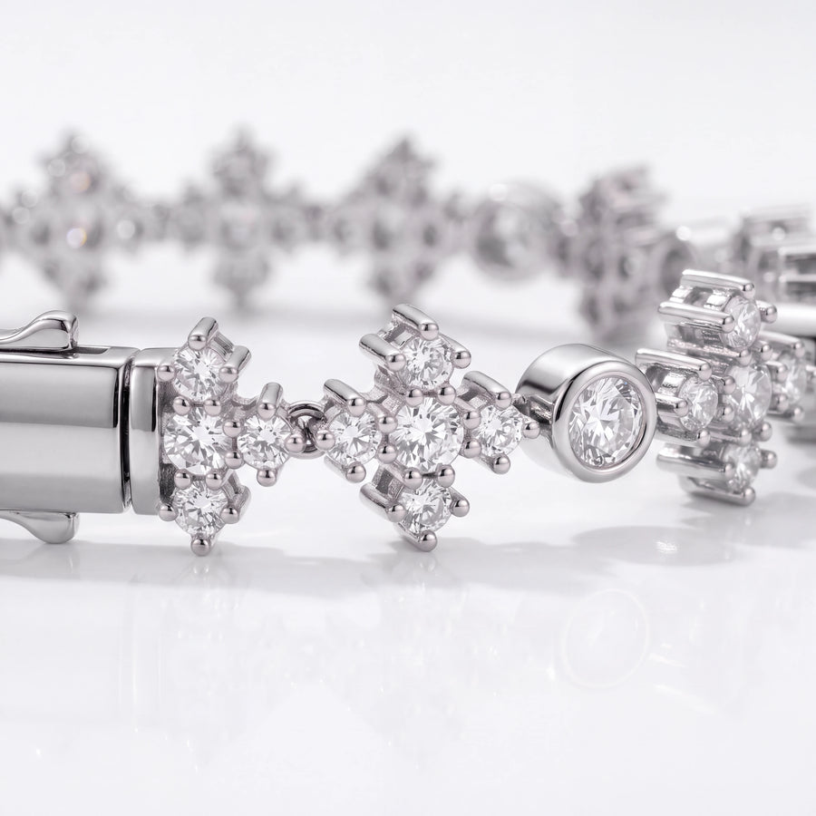 Star Iced Tennis Bracelet (Silver)