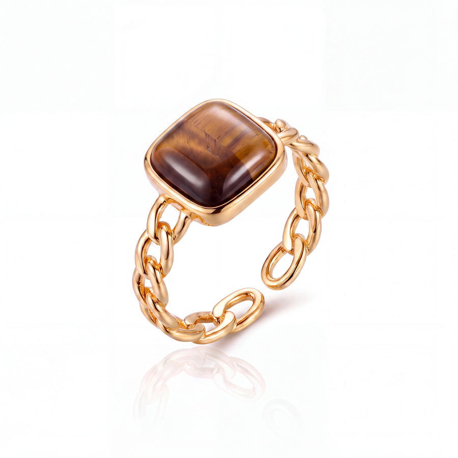 Tiger Eye Gemstone Ring (Gold)