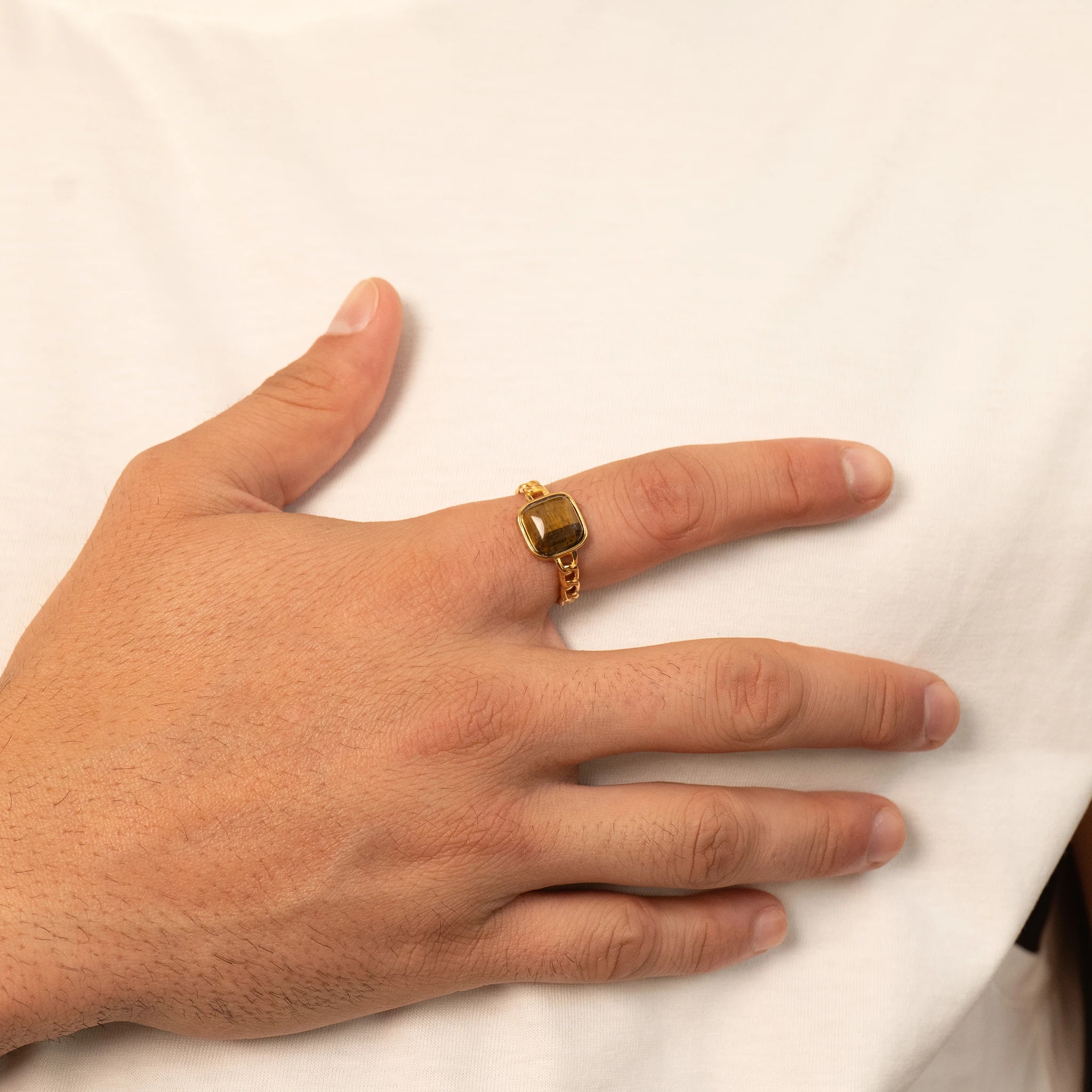 Tiger Eye Gemstone Ring (Gold)