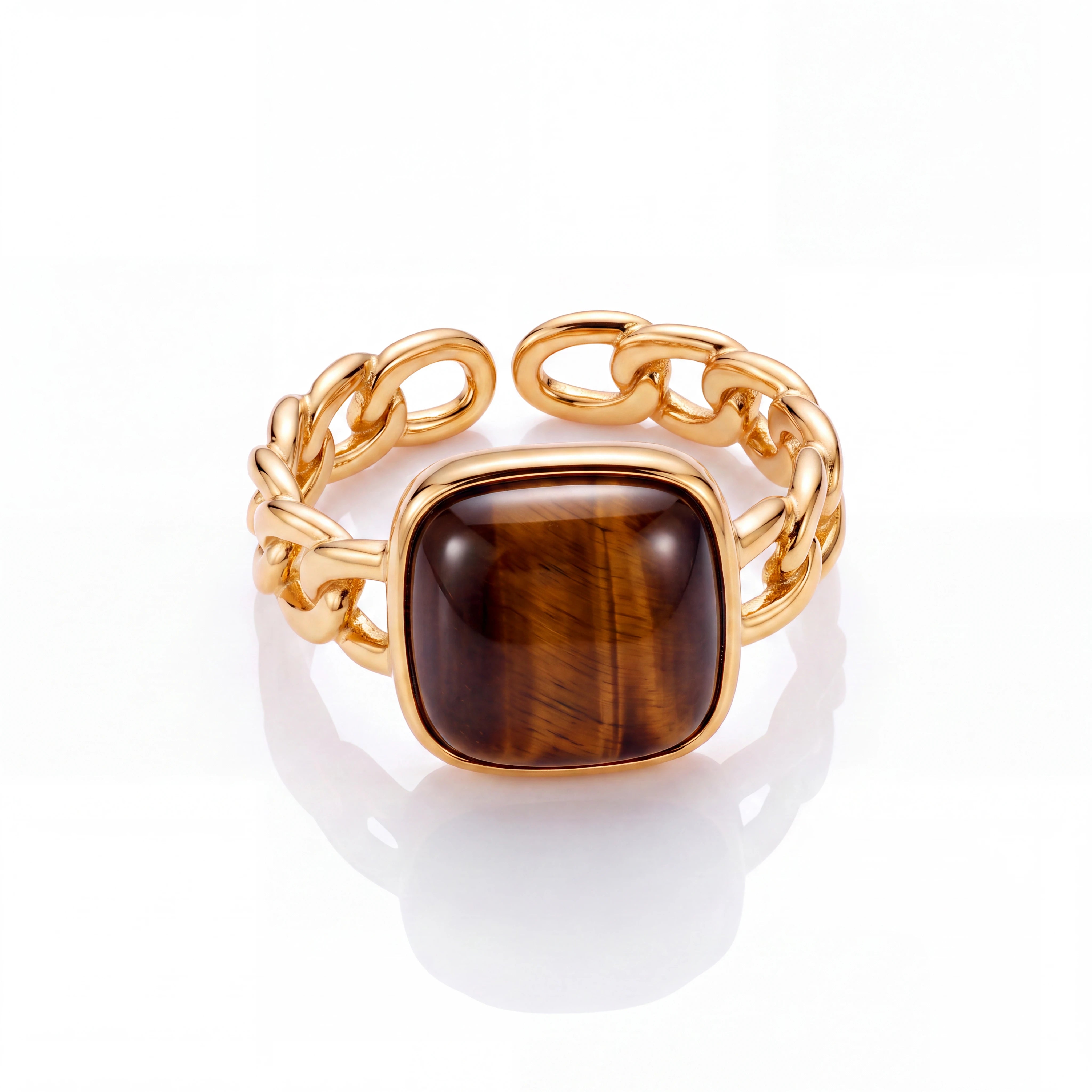 Tiger Eye Gemstone Ring (Gold)