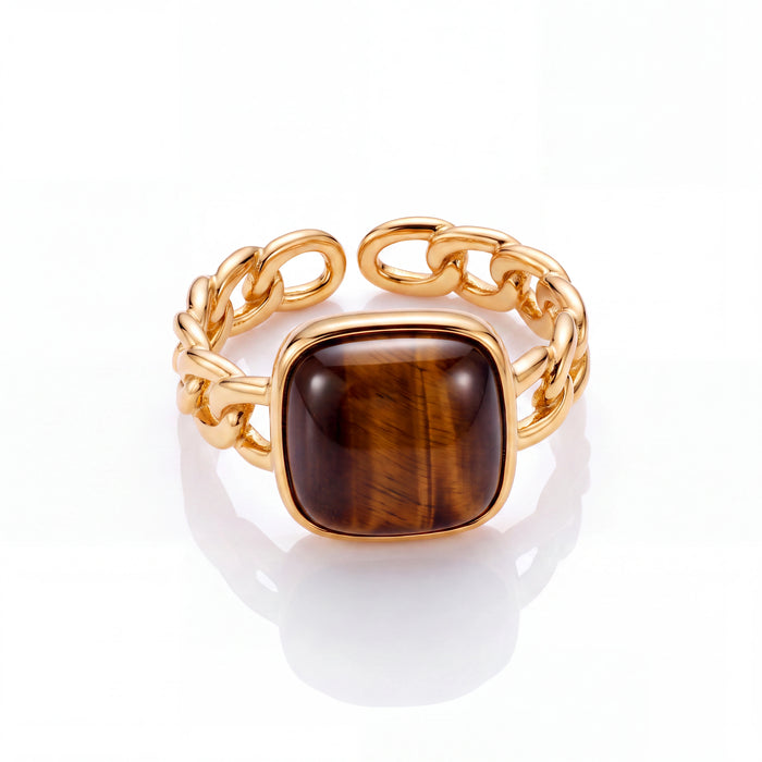 Tiger Eye Gemstone Ring (Gold)