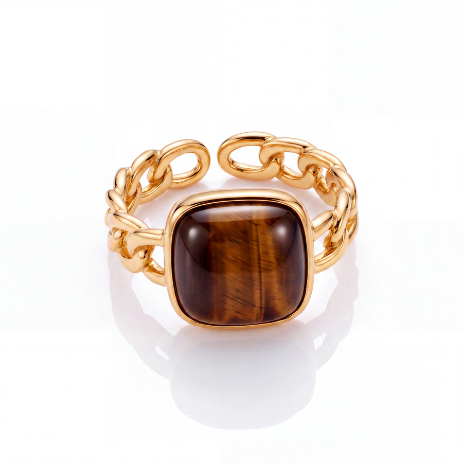 Tiger Eye Gemstone Ring (Gold)