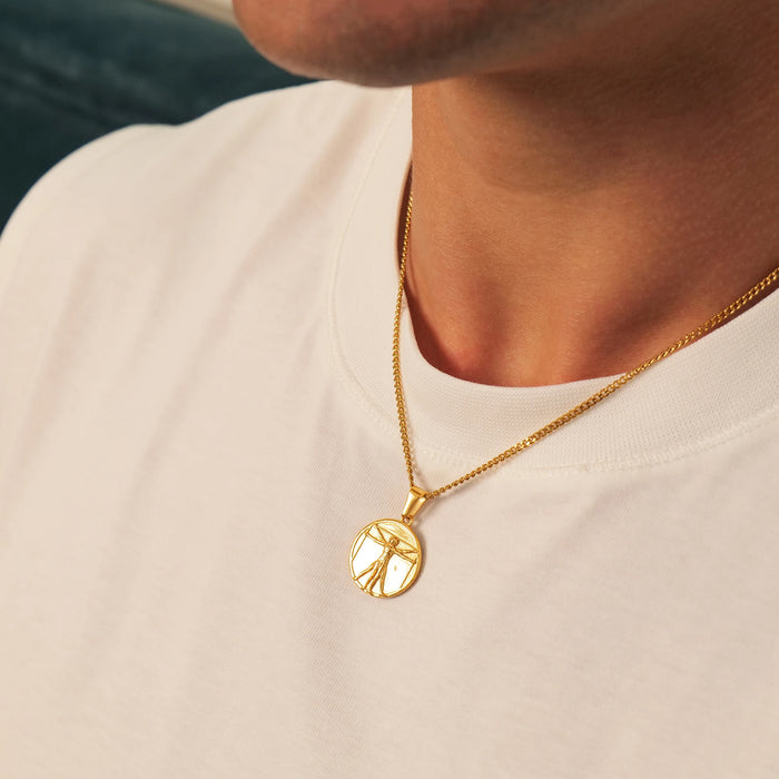 Vitruvian Man Pendant (Gold)