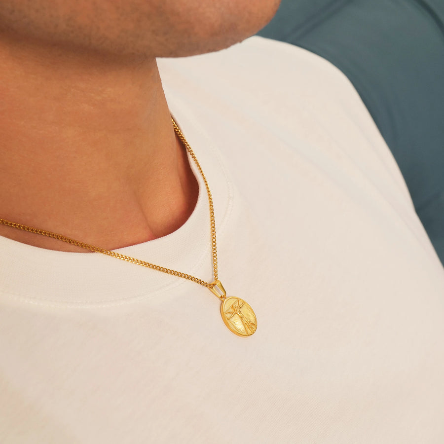 Vitruvian Man Pendant (Gold)