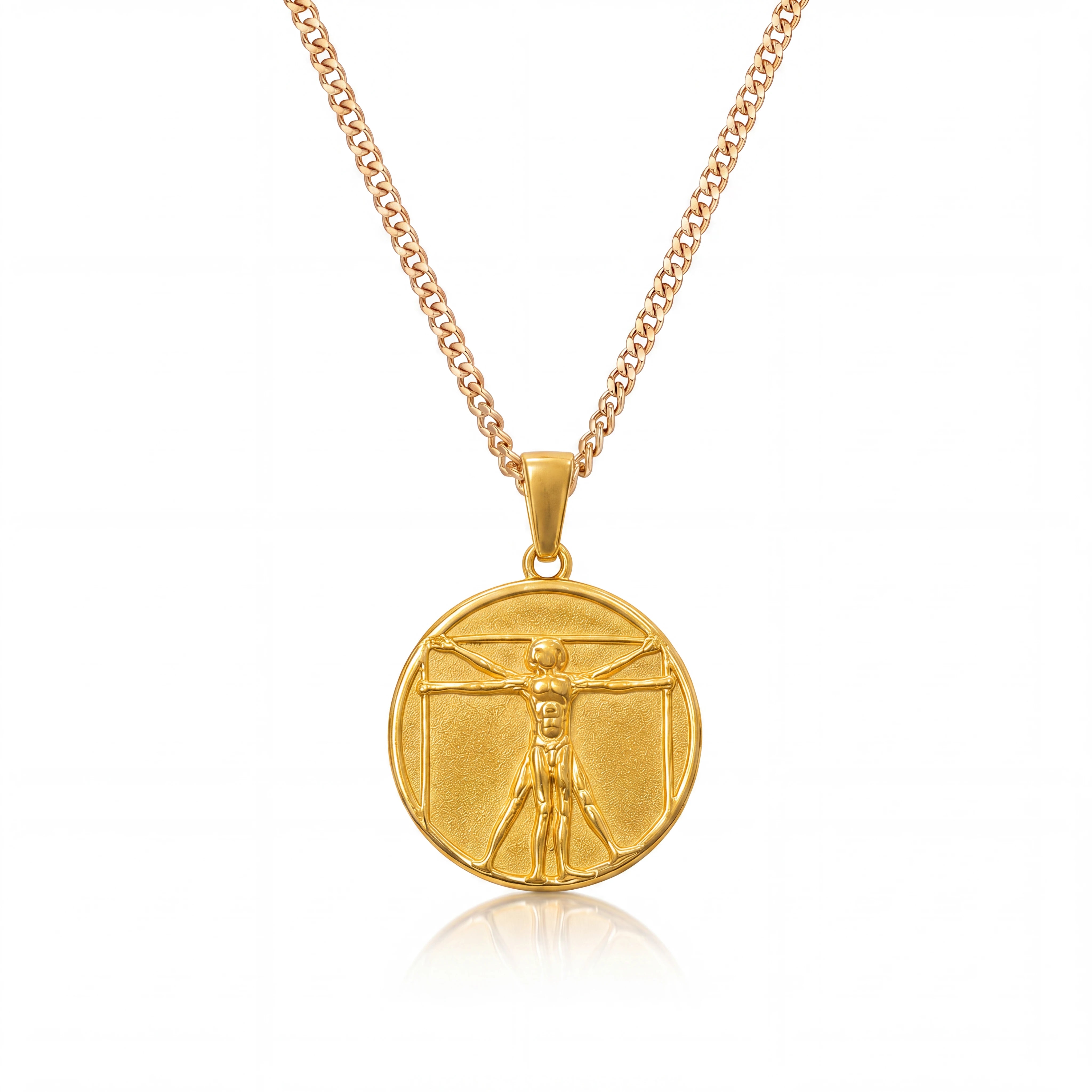 Vitruvian Man Pendant (Gold)