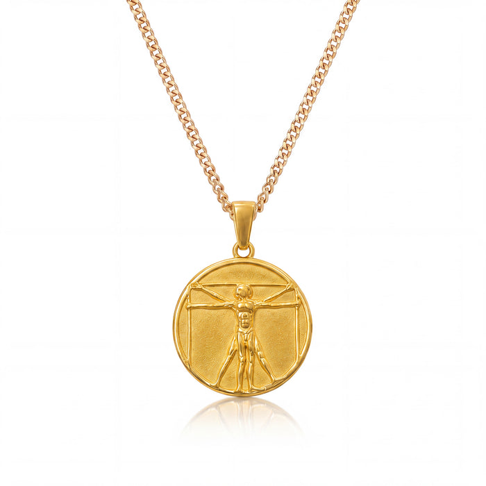 Vitruvian Man Pendant (Gold)