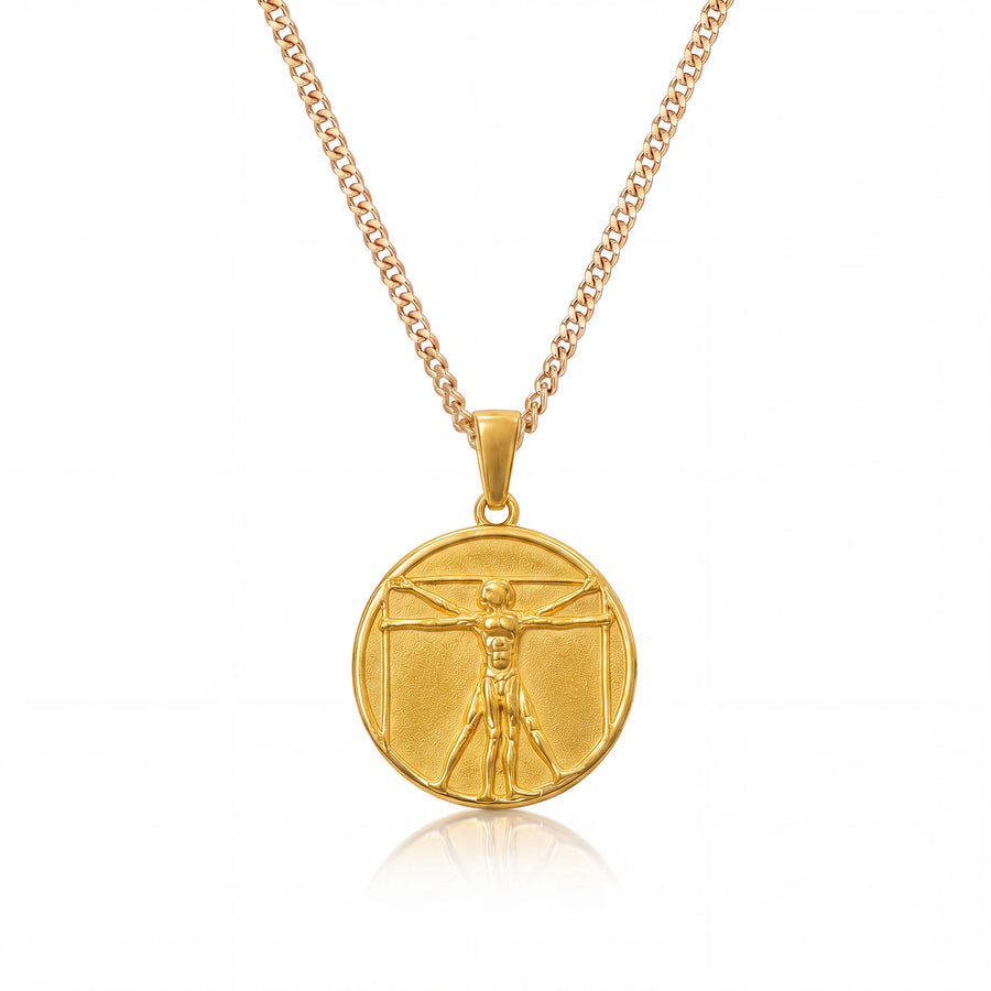 Vitruvian Man Pendant (Gold)