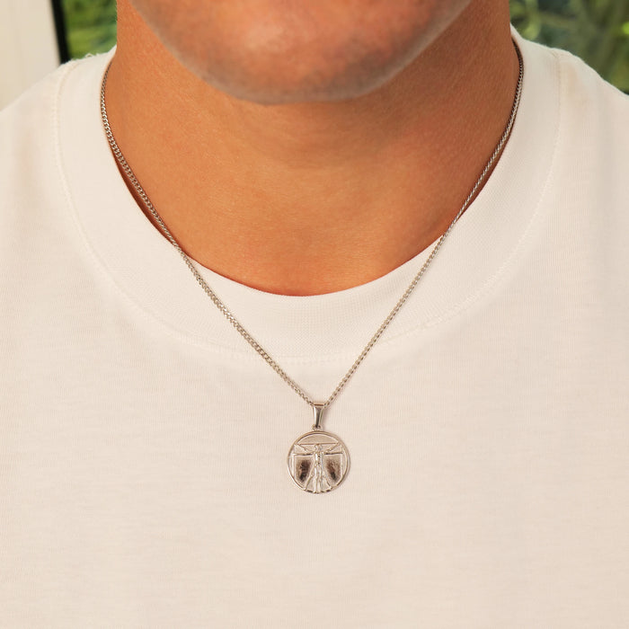Vitruvian Man Pendant (Silver)