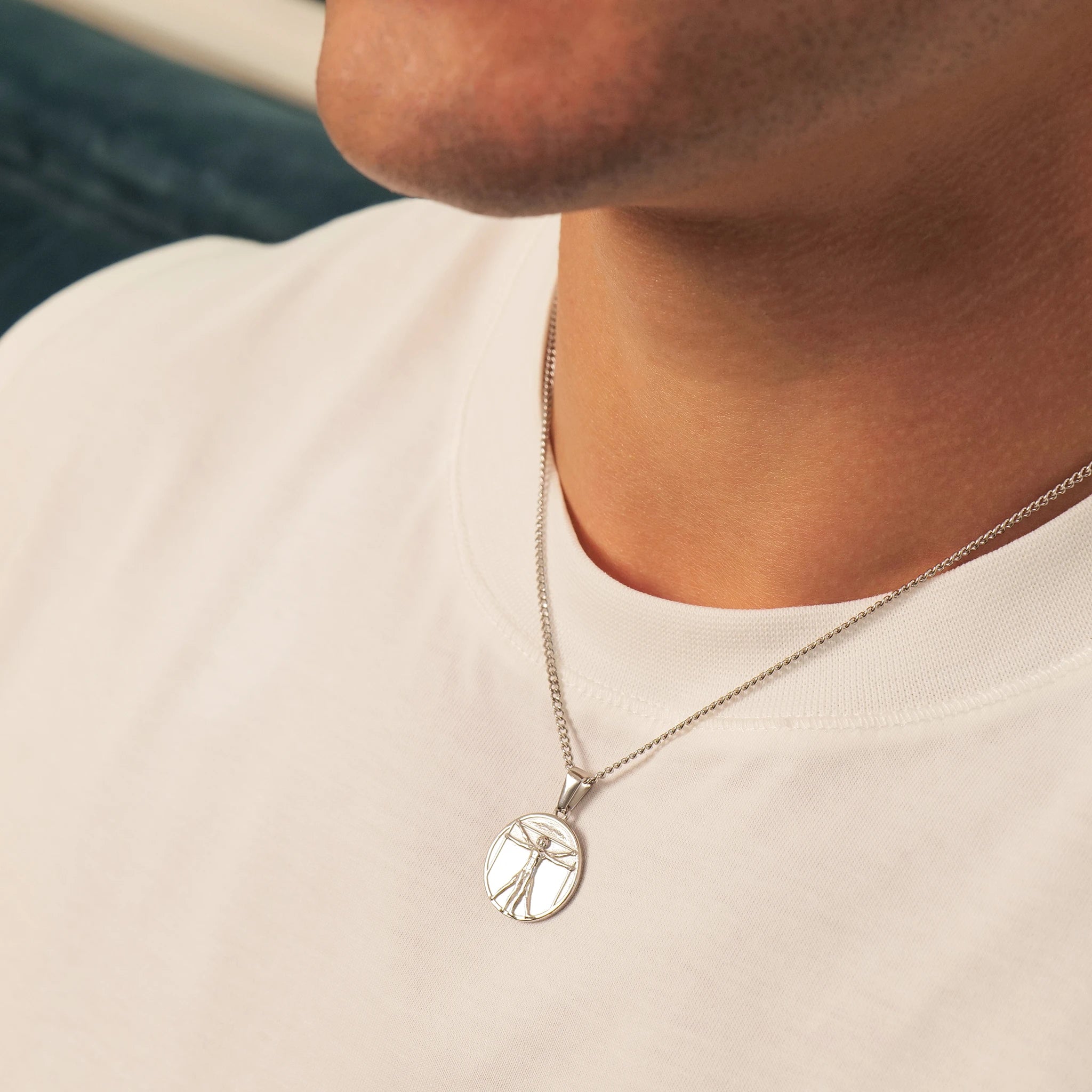 Vitruvian Man Pendant (Silver)