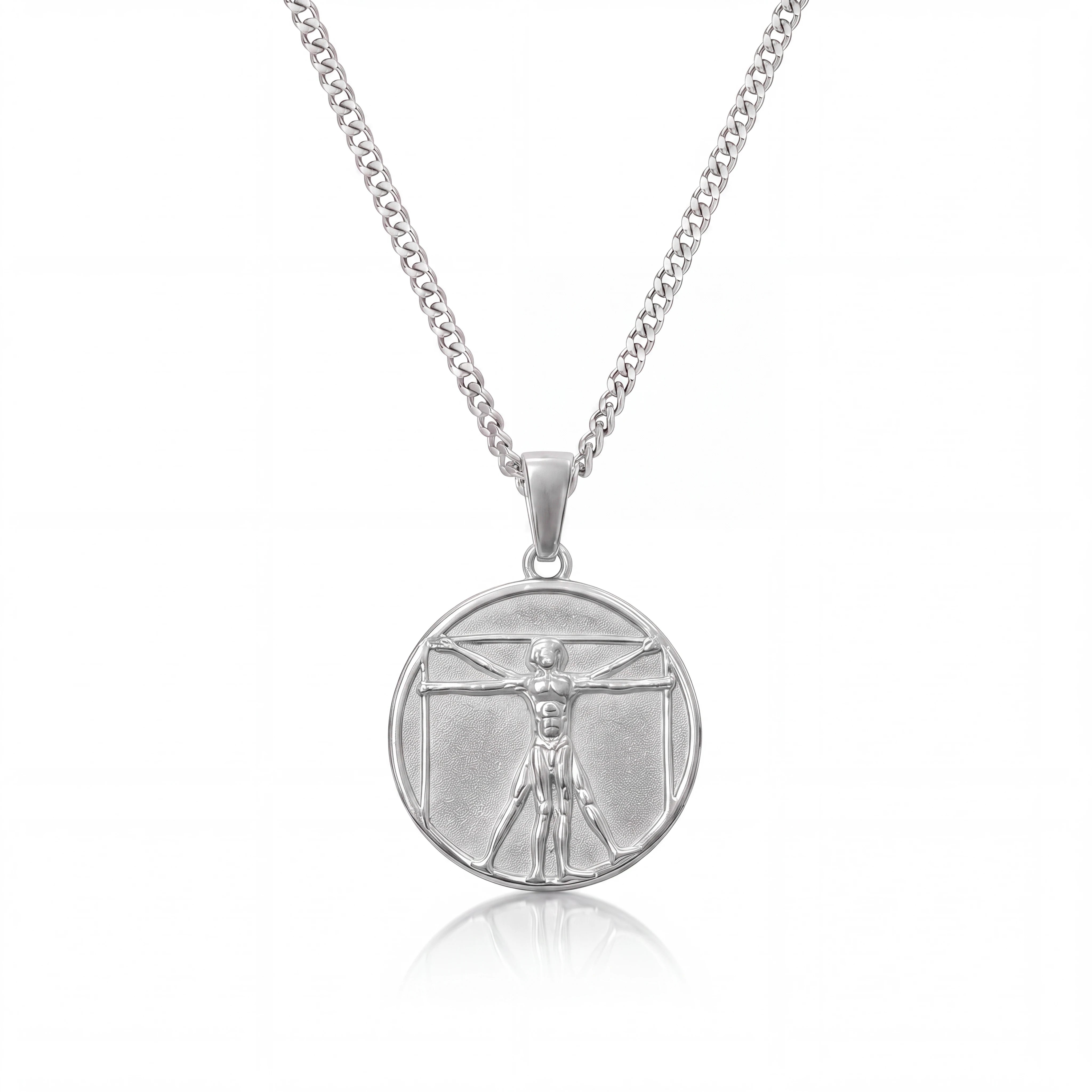 Vitruvian Man Pendant (Silver)