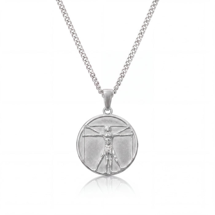 Vitruvian Man Pendant (Silver)