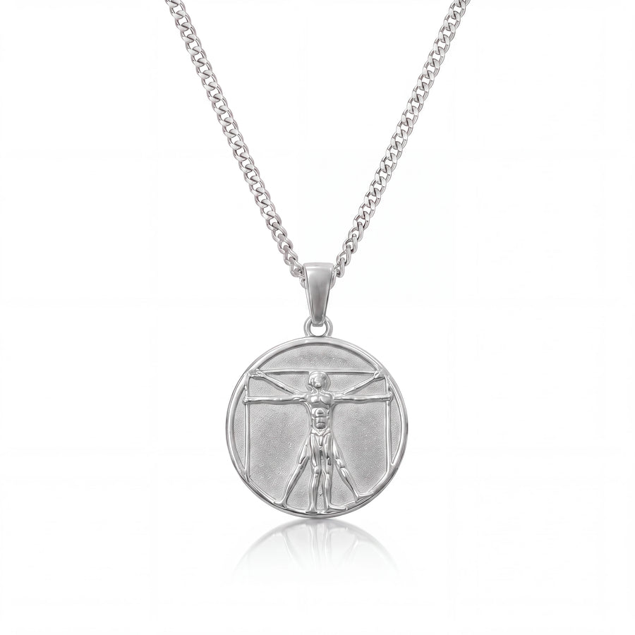 Vitruvian Man Pendant (Silver)